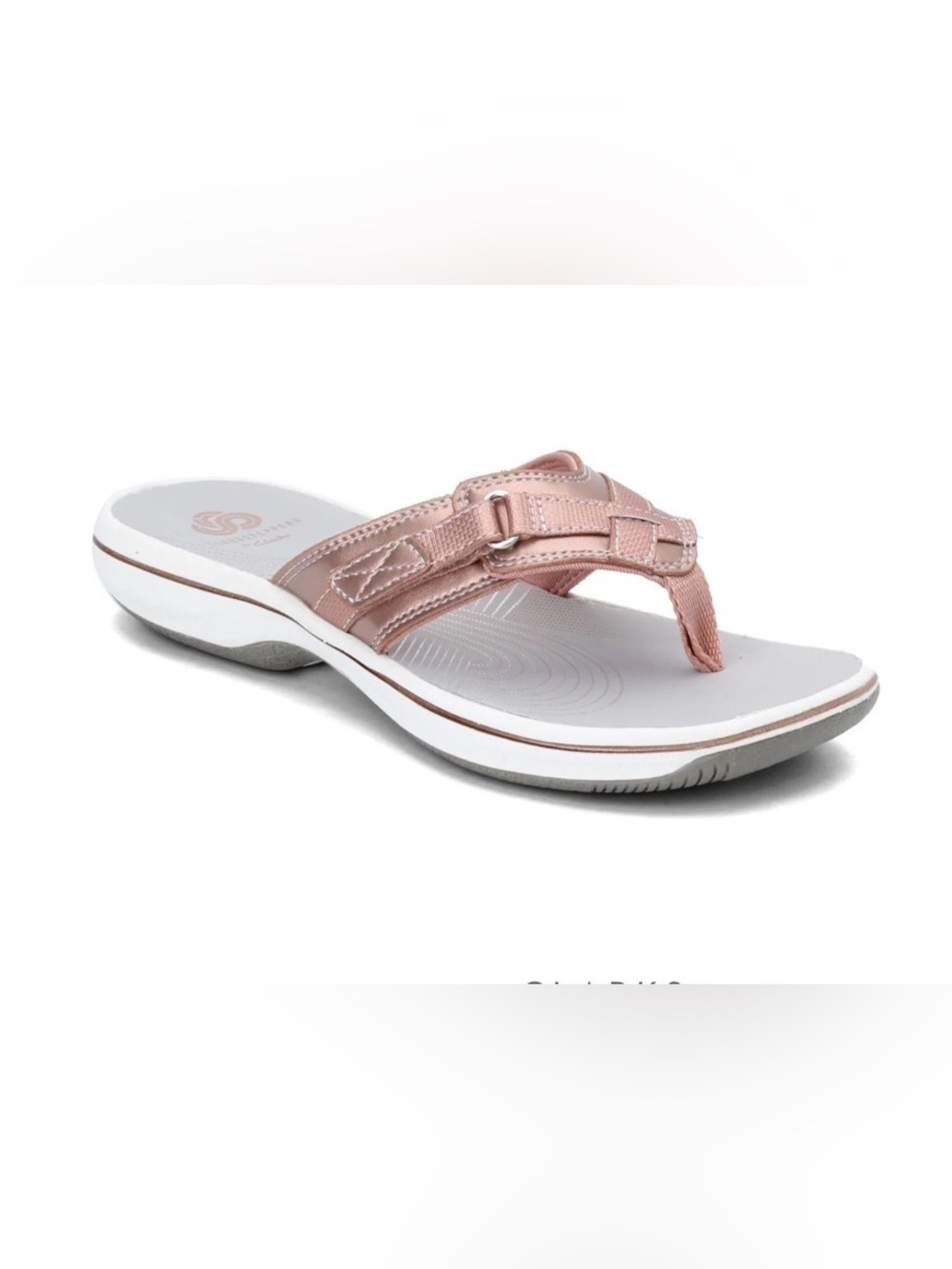 CLARKS BREEZE SEA Women's Rose Gold Comfort Thong Sandal 10
